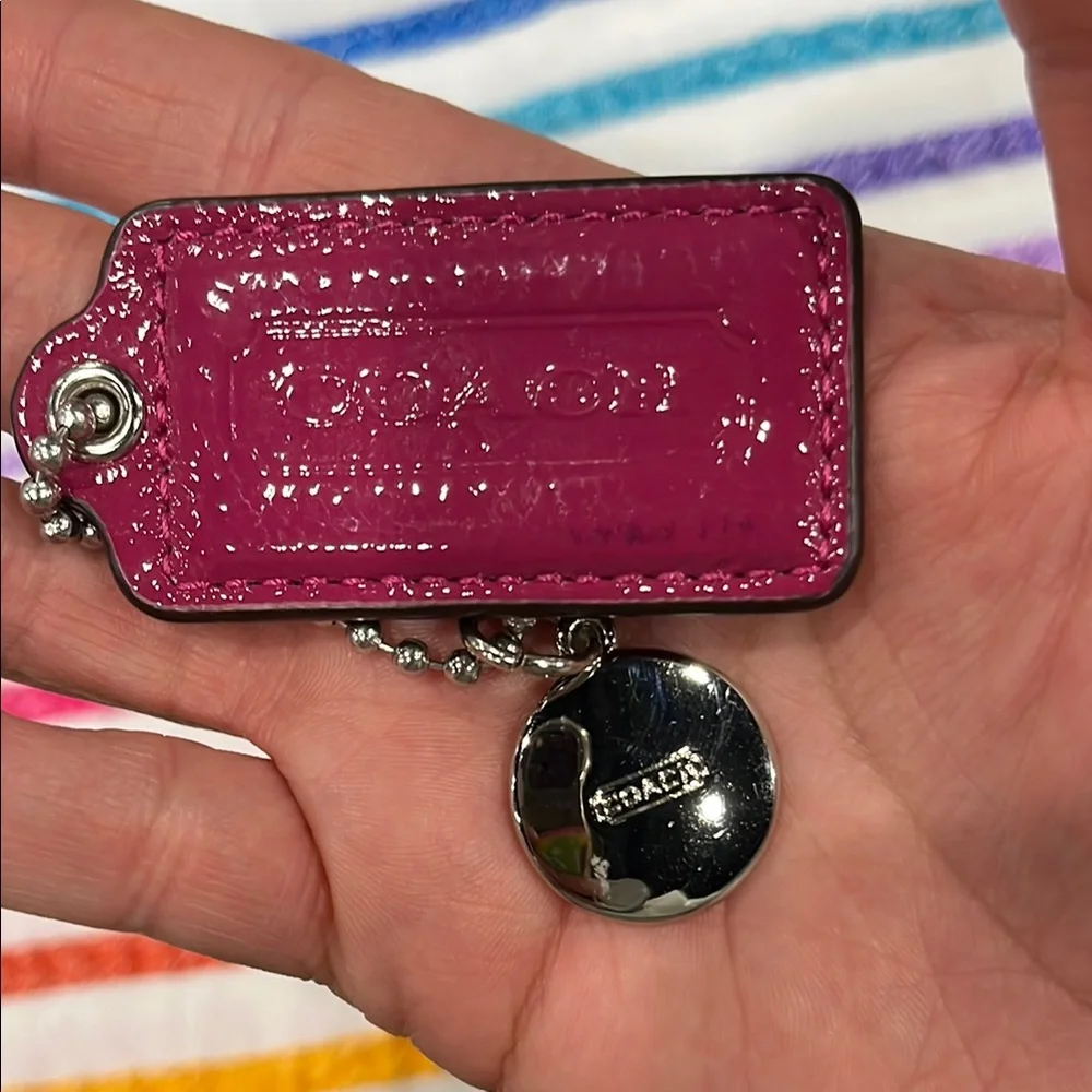 Coach Magenta Keychain‎ with Silver Charm
